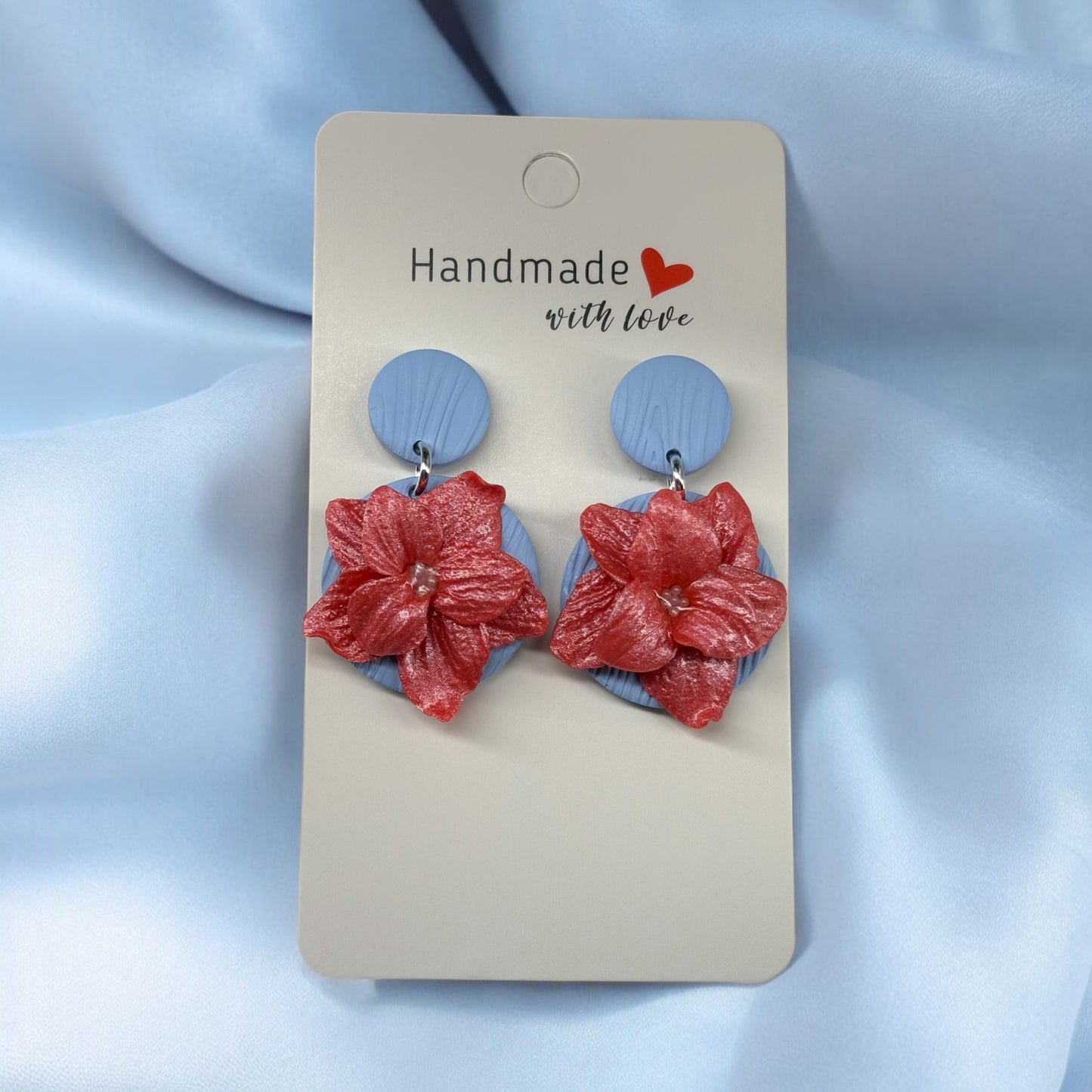 Country Coral Floral Earrings