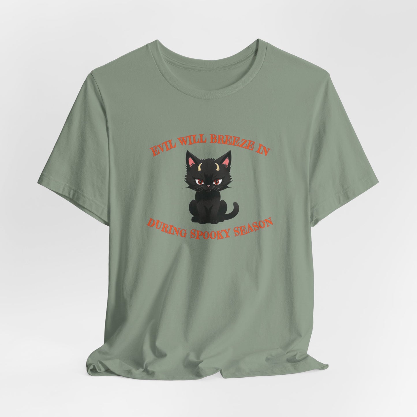 Evil Cat Halloween Unisex Jersey Short Sleeve Tee