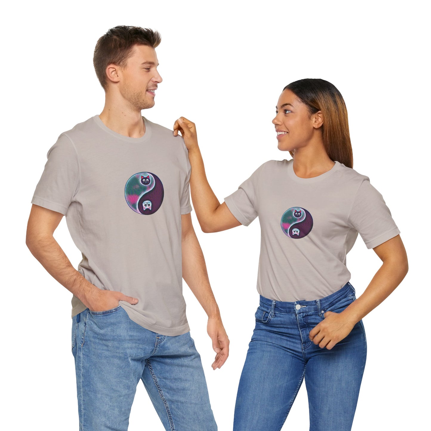 Cat Yin Yang Unisex Jersey Short Sleeve Tee
