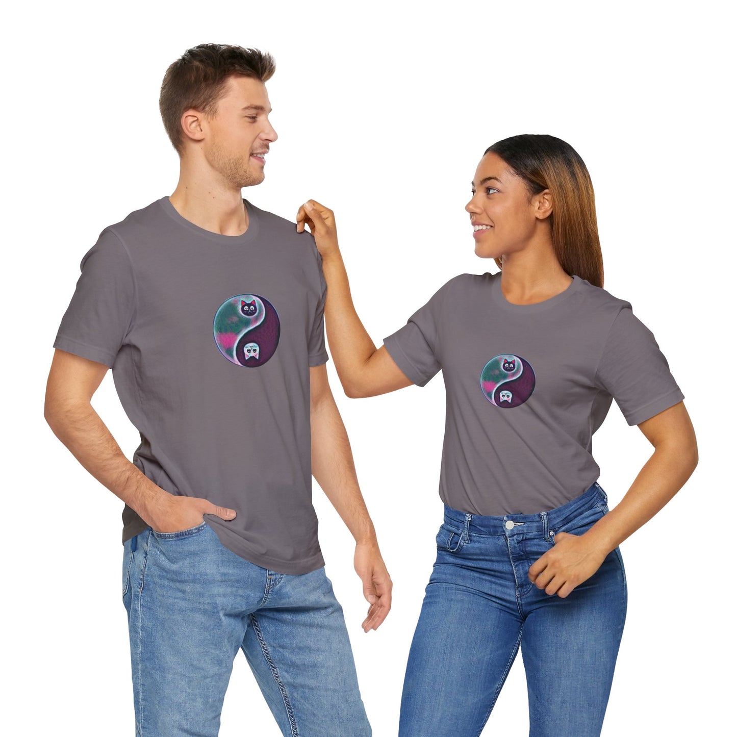 Cat Yin Yang Unisex Jersey Short Sleeve Tee