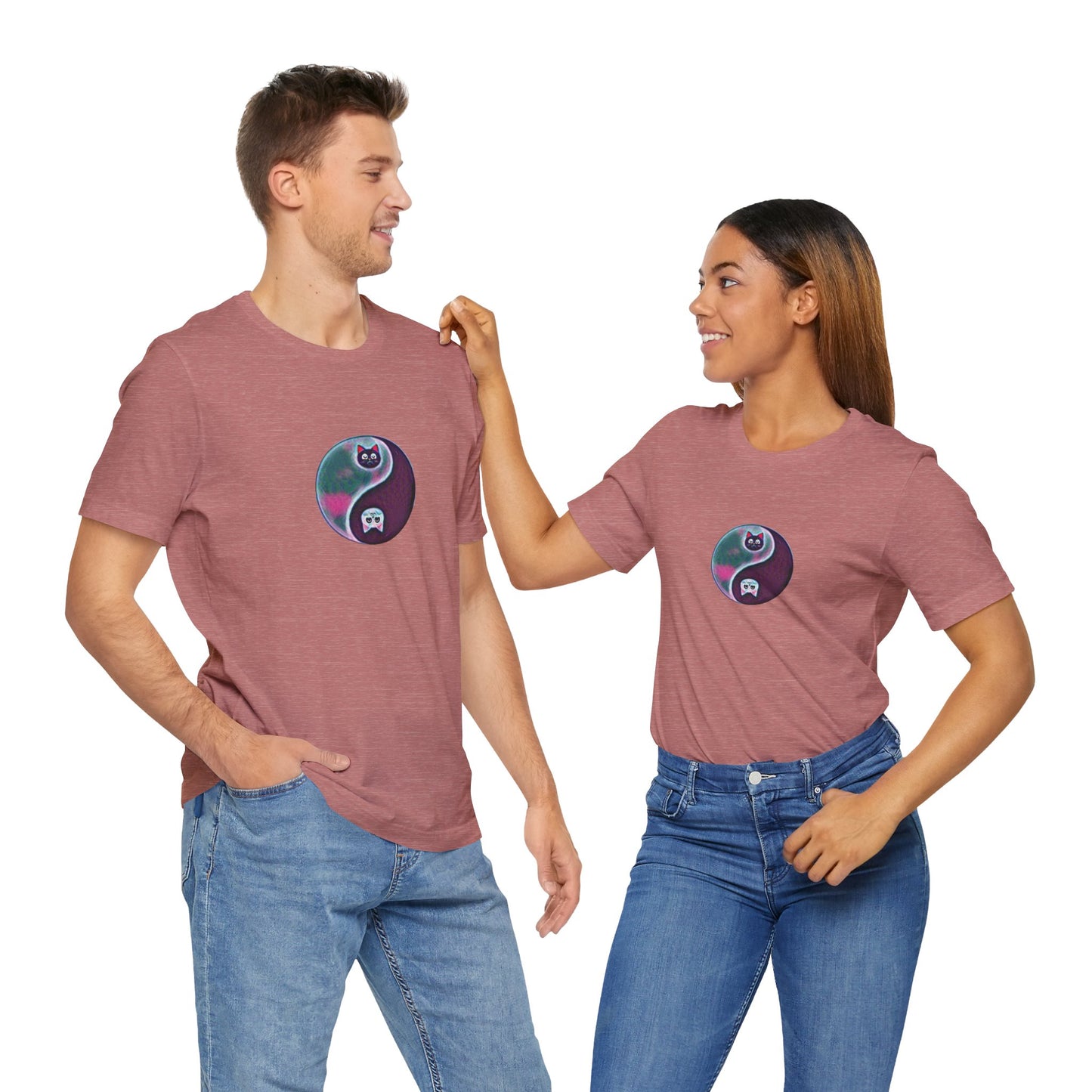 Cat Yin Yang Unisex Jersey Short Sleeve Tee