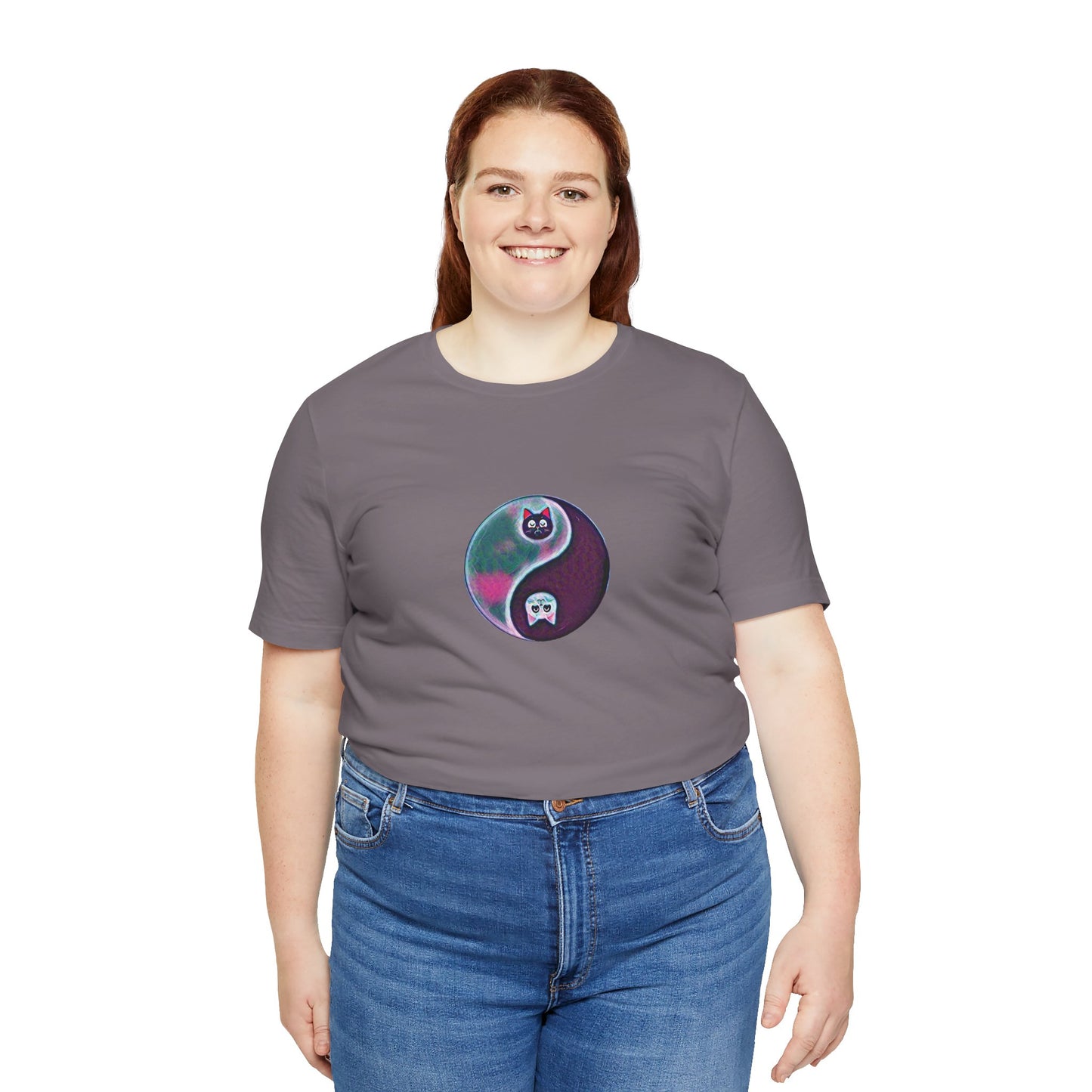 Cat Yin Yang Unisex Jersey Short Sleeve Tee