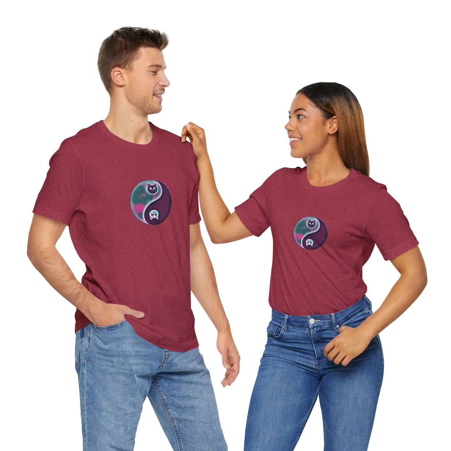 Cat Yin Yang Unisex Jersey Short Sleeve Tee