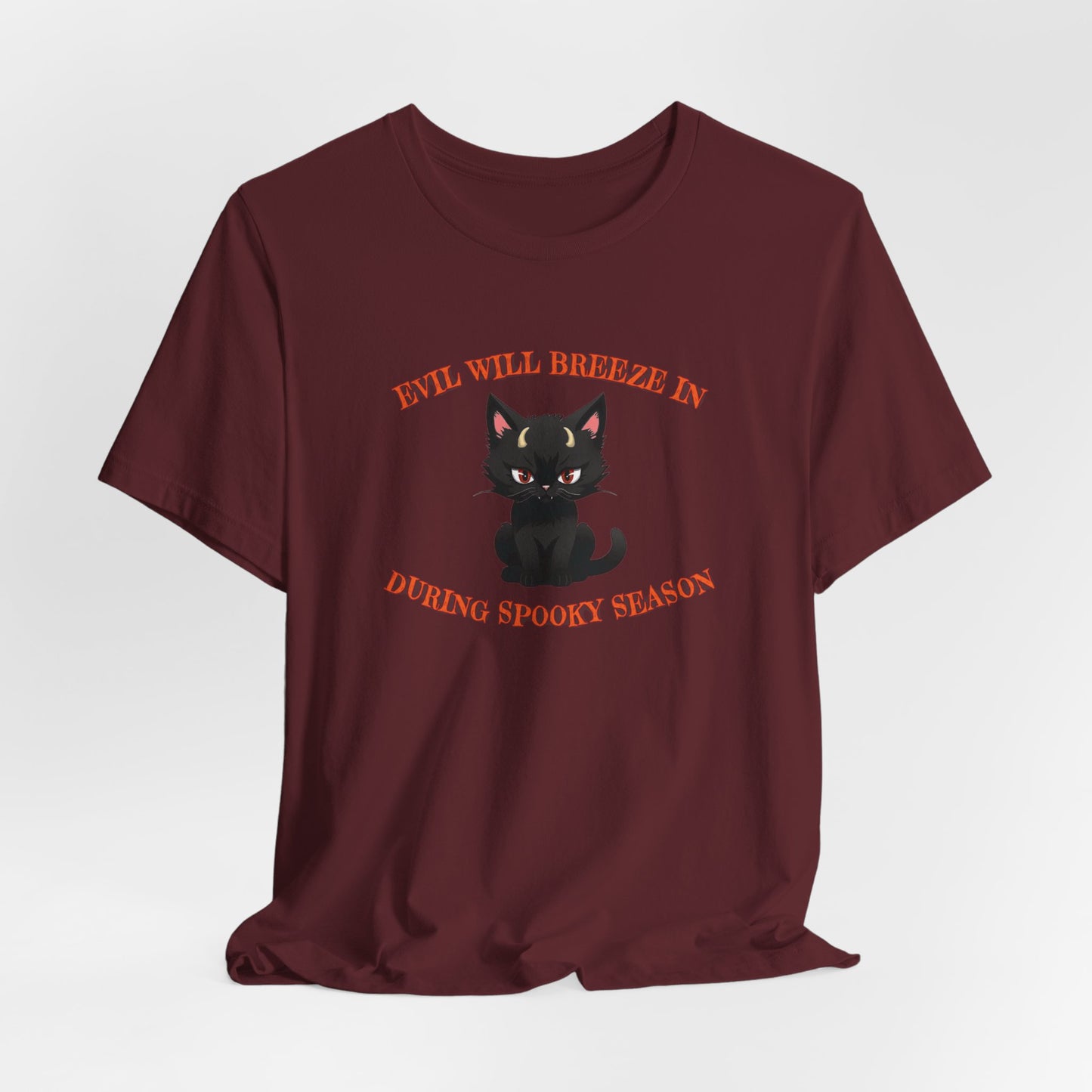 Evil Cat Halloween Unisex Jersey Short Sleeve Tee