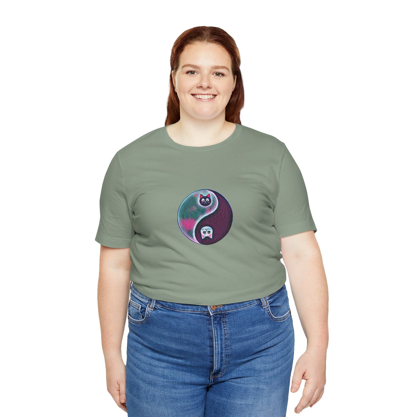 Cat Yin Yang Unisex Jersey Short Sleeve Tee