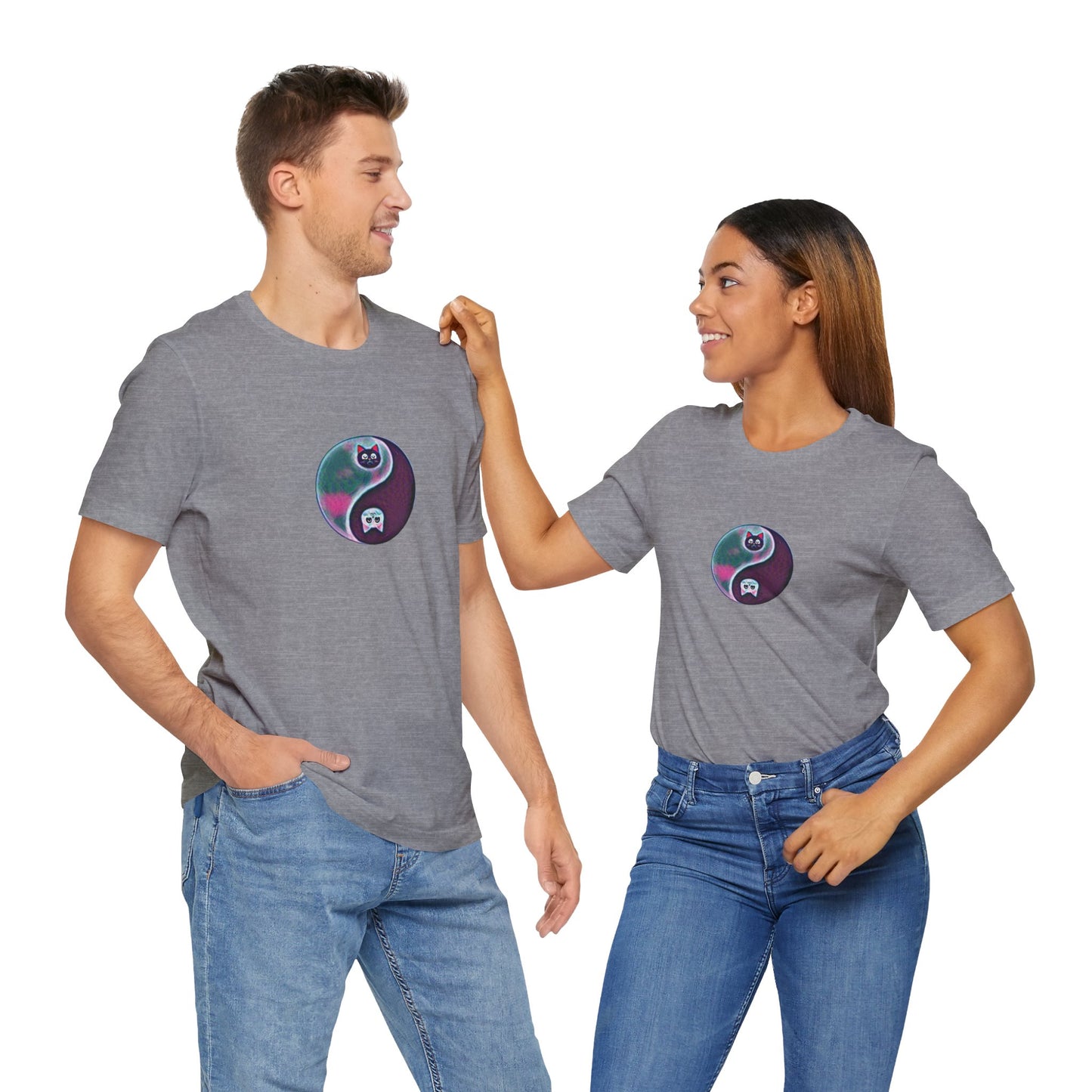 Cat Yin Yang Unisex Jersey Short Sleeve Tee