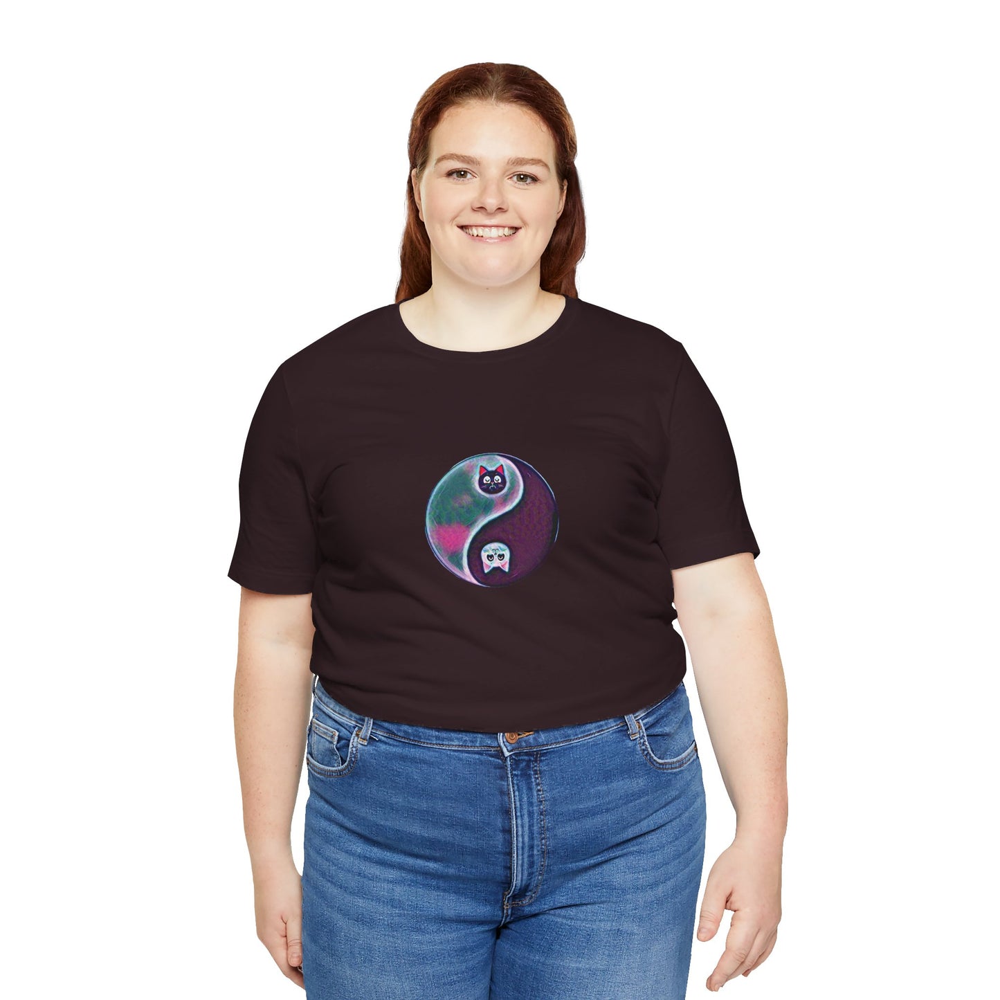 Cat Yin Yang Unisex Jersey Short Sleeve Tee