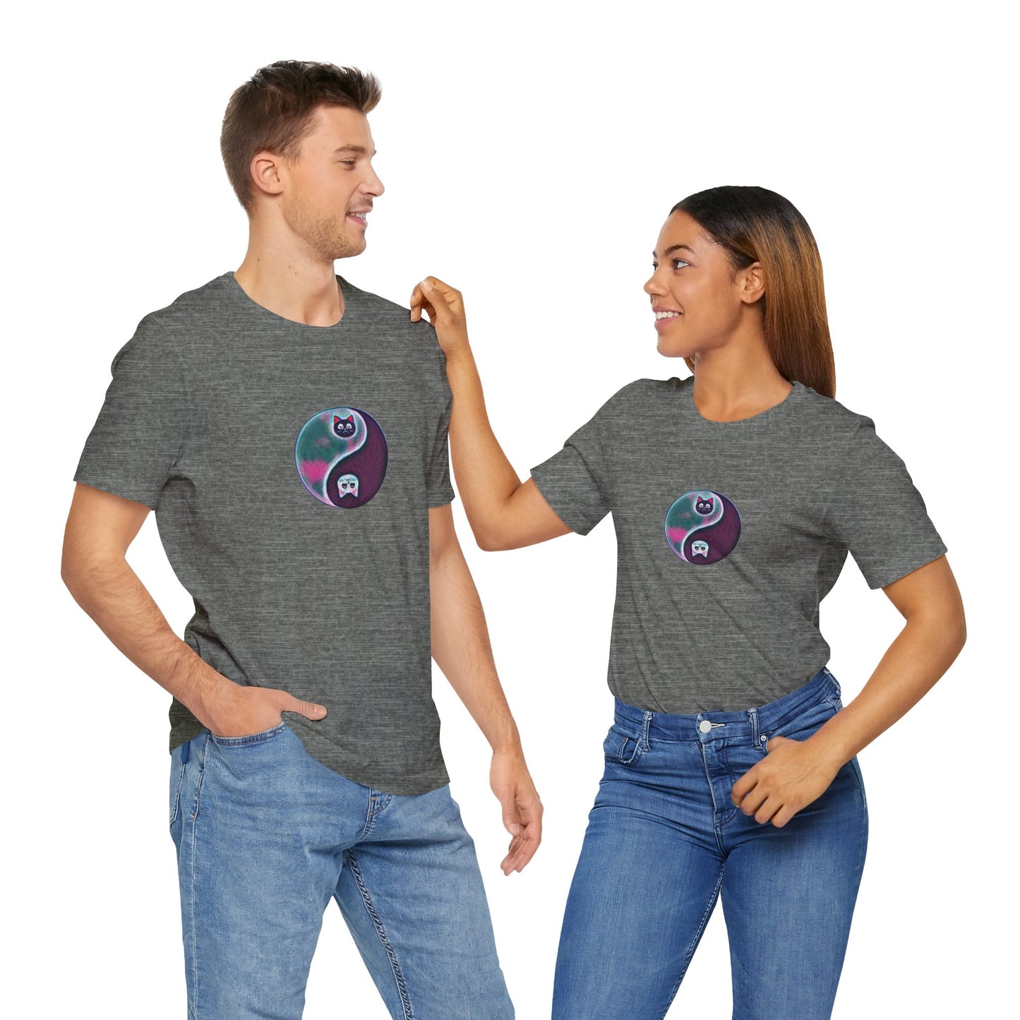 Cat Yin Yang Unisex Jersey Short Sleeve Tee