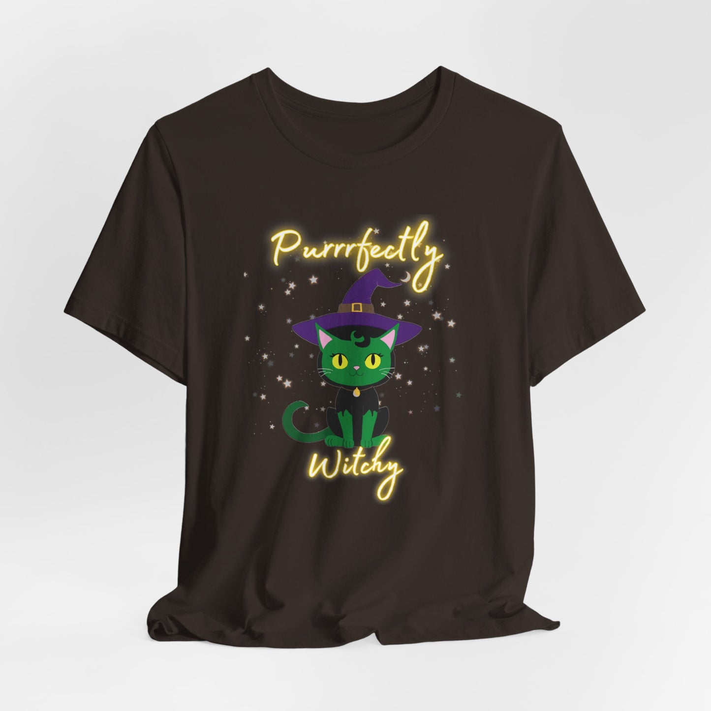 Purrfectly Witchy Cat Halloween Jersey Shirt - top