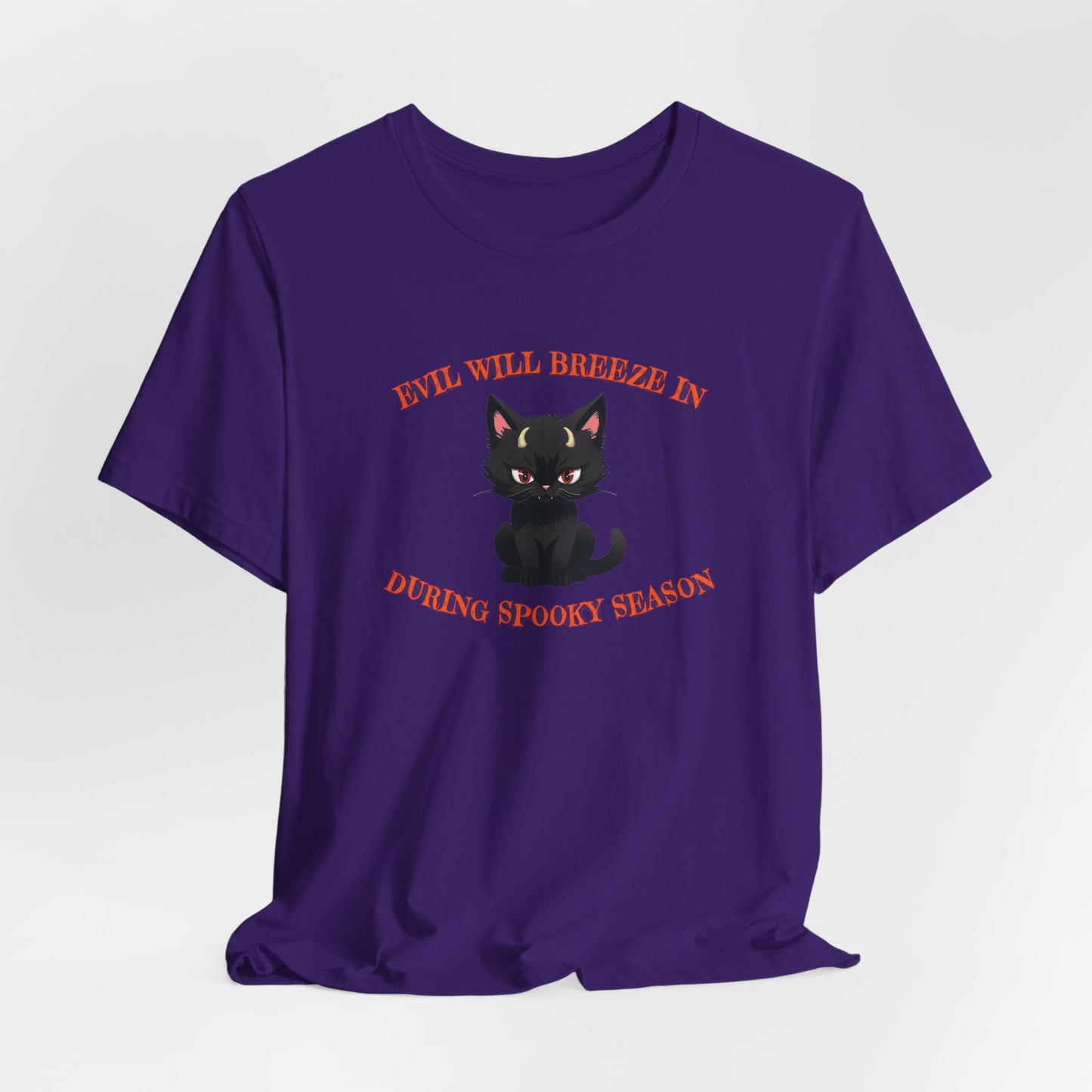 Evil Cat Halloween Unisex Jersey Short Sleeve Tee