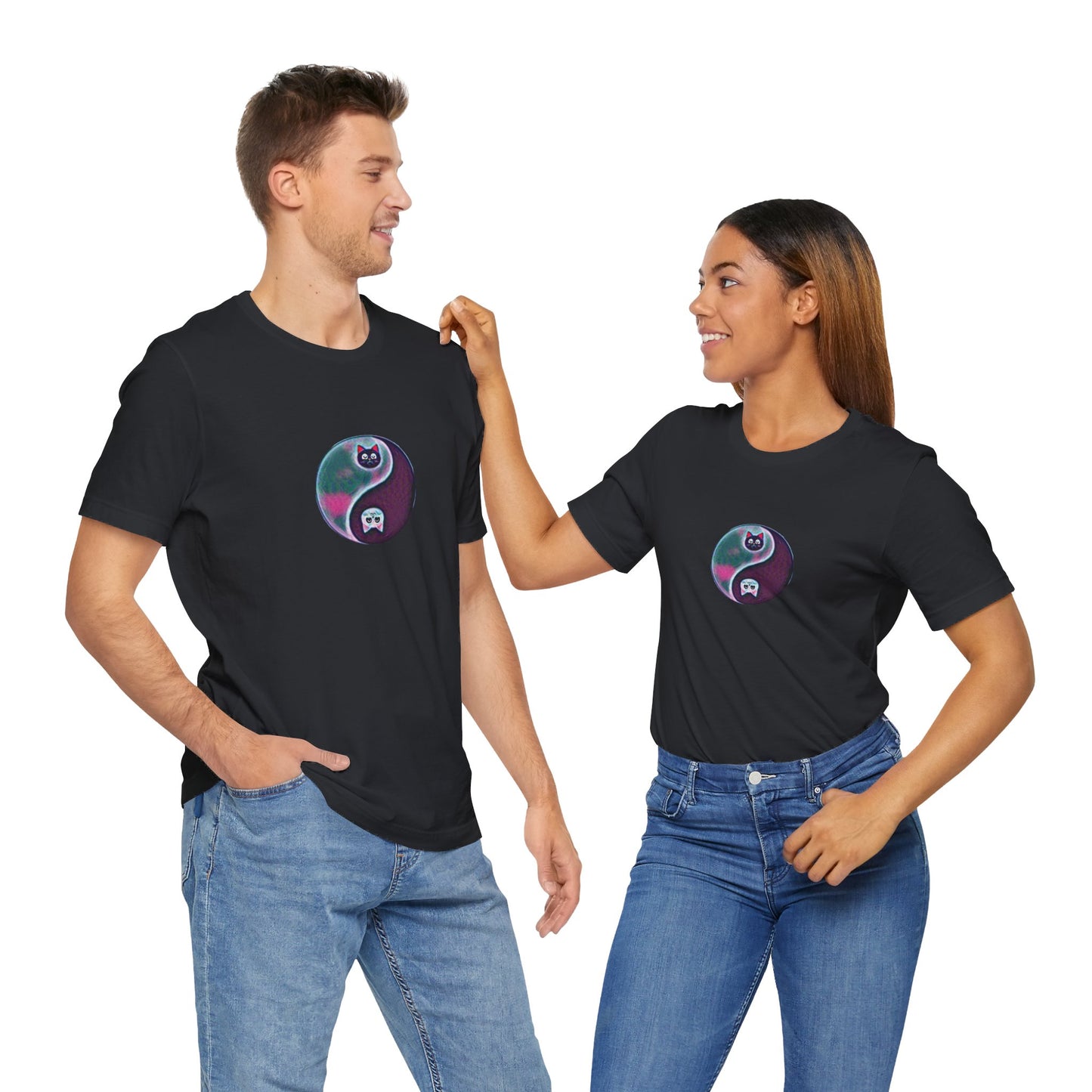 Cat Yin Yang Unisex Jersey Short Sleeve Tee