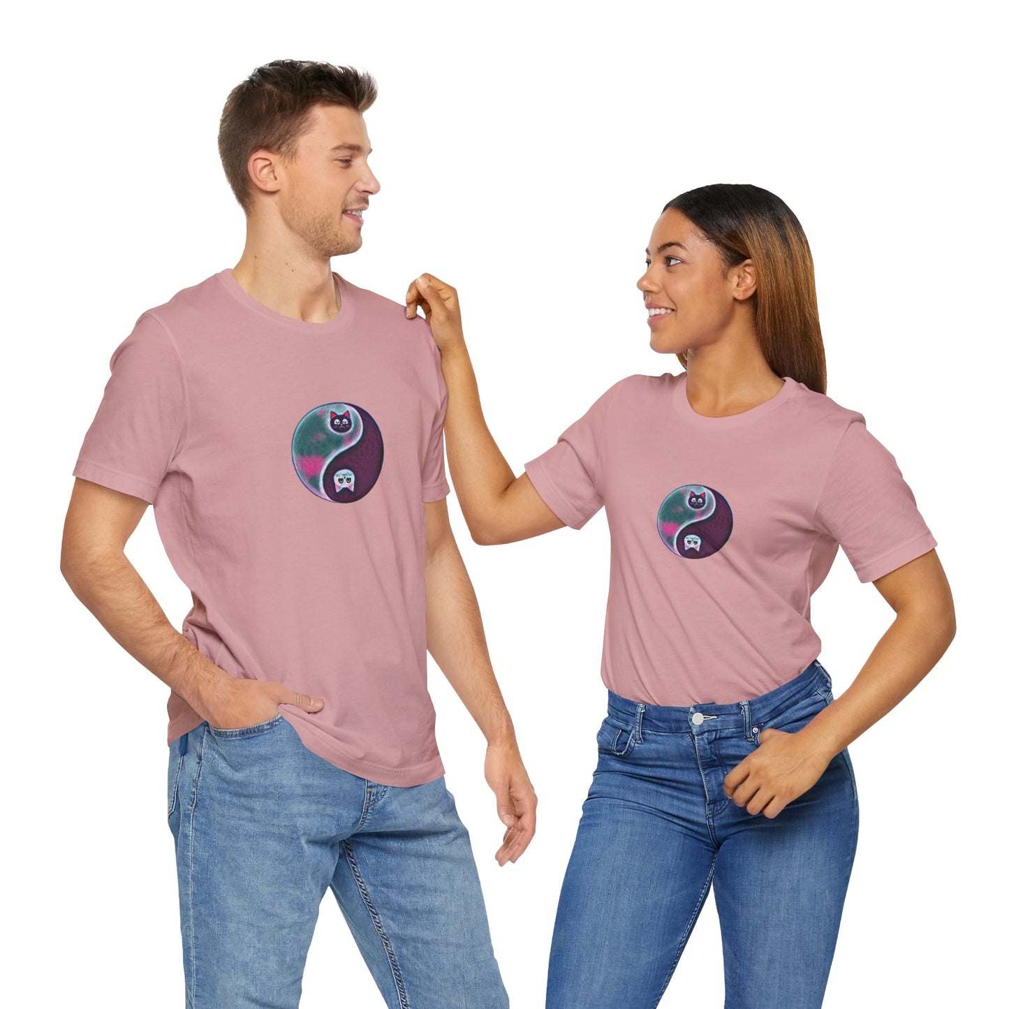 Cat Yin Yang Unisex Jersey Short Sleeve Tee