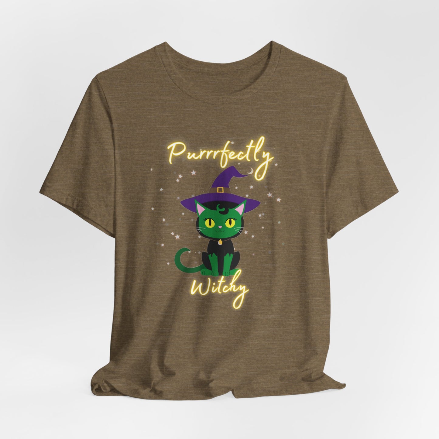 Purrfectly Witchy Cat Halloween Jersey Shirt - top
