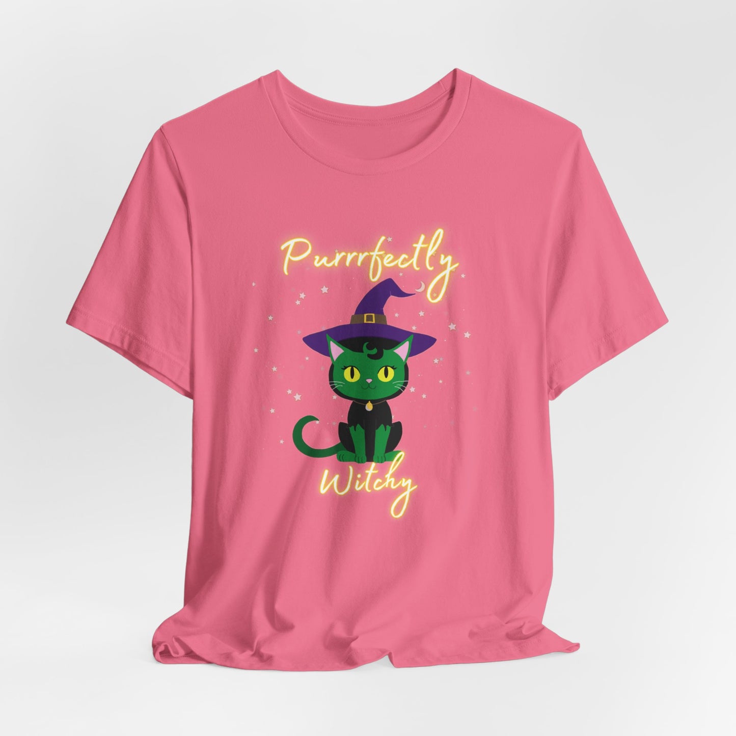 Purrfectly Witchy Cat Halloween Jersey Shirt - top