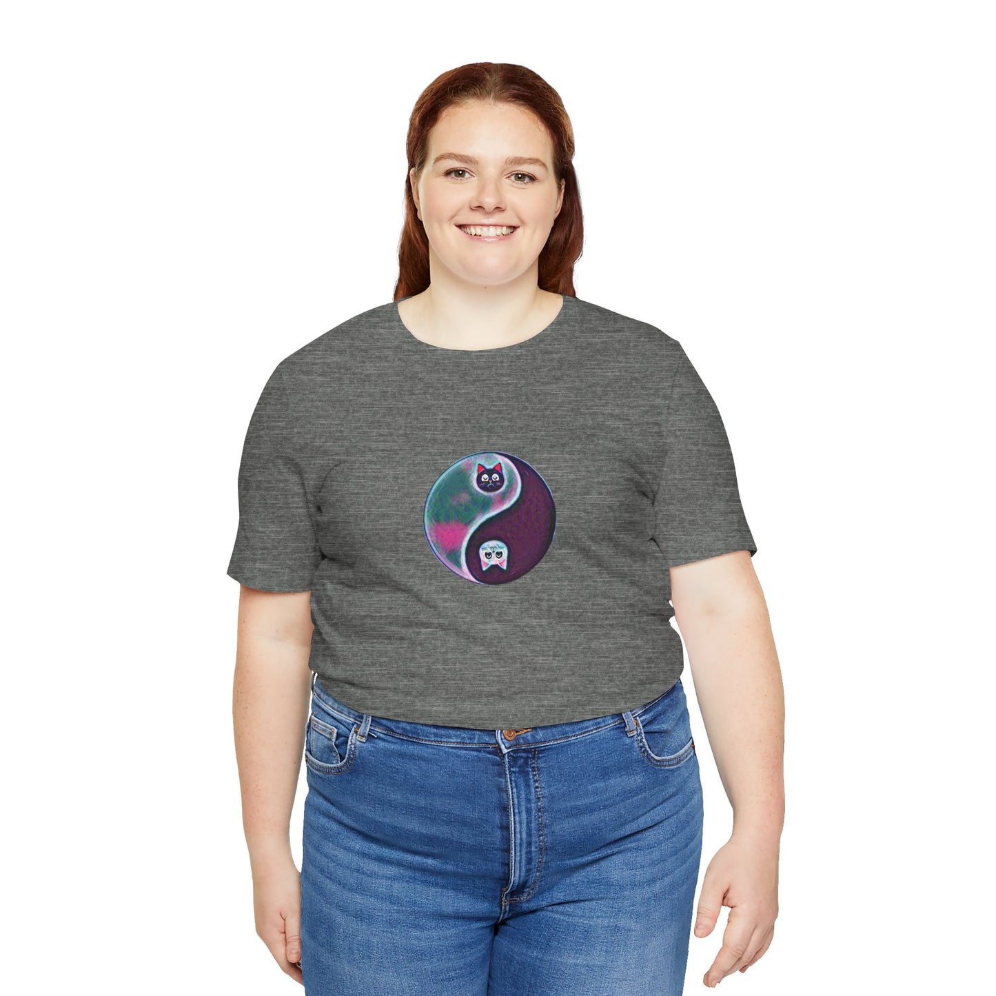 Cat Yin Yang Unisex Jersey Short Sleeve Tee