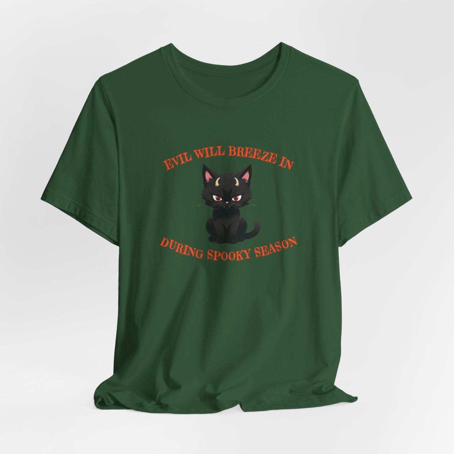 Evil Cat Halloween Unisex Jersey Short Sleeve Tee