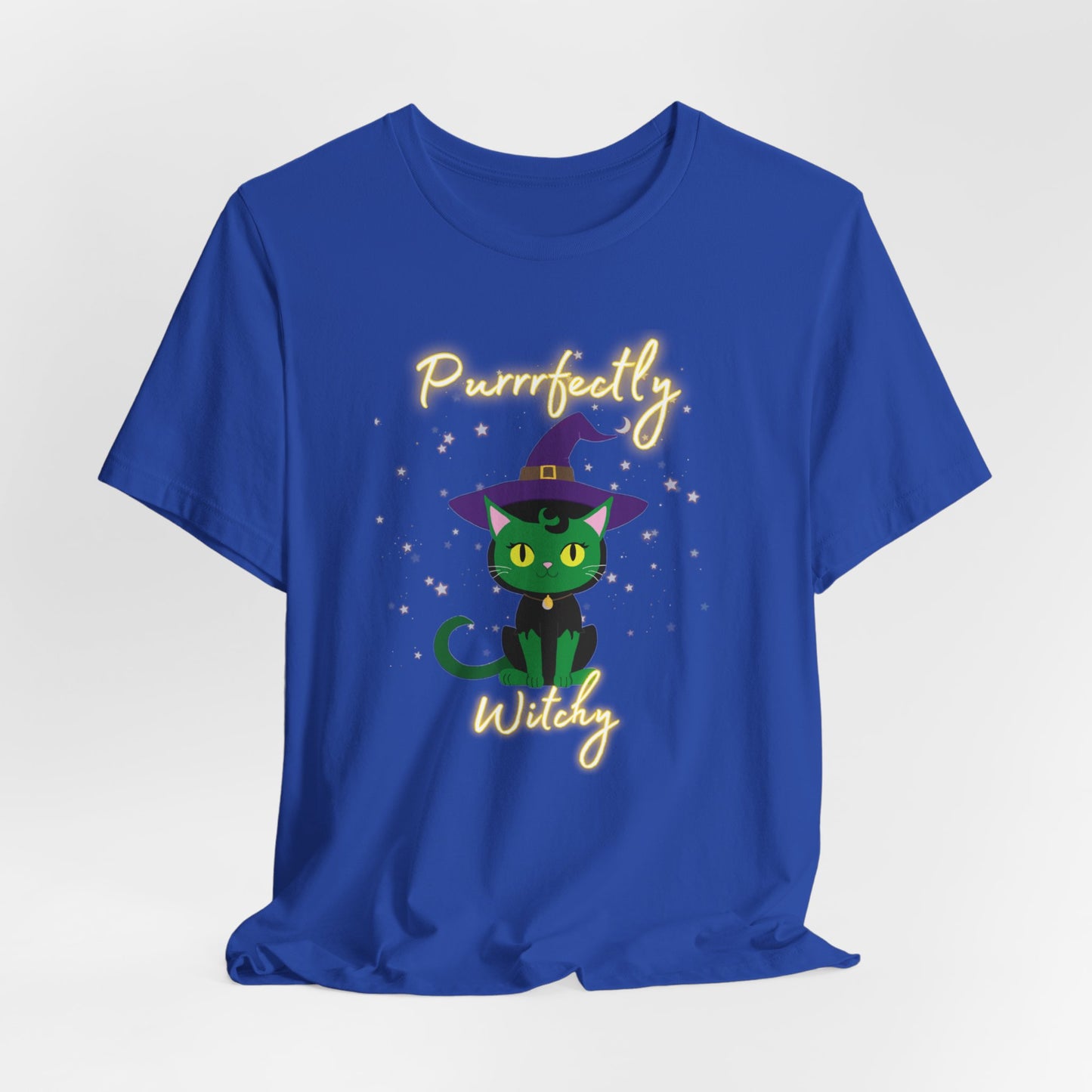 Purrfectly Witchy Cat Halloween Jersey Shirt - top
