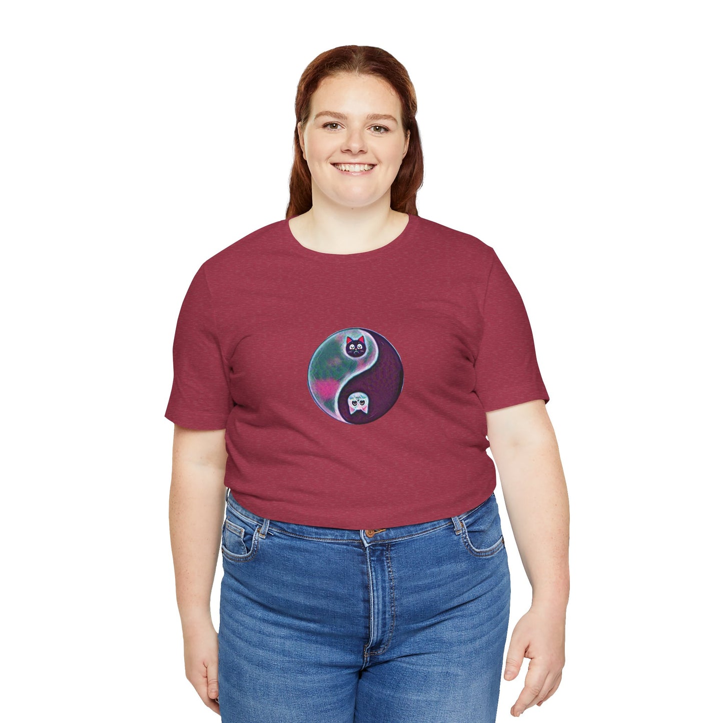 Cat Yin Yang Unisex Jersey Short Sleeve Tee
