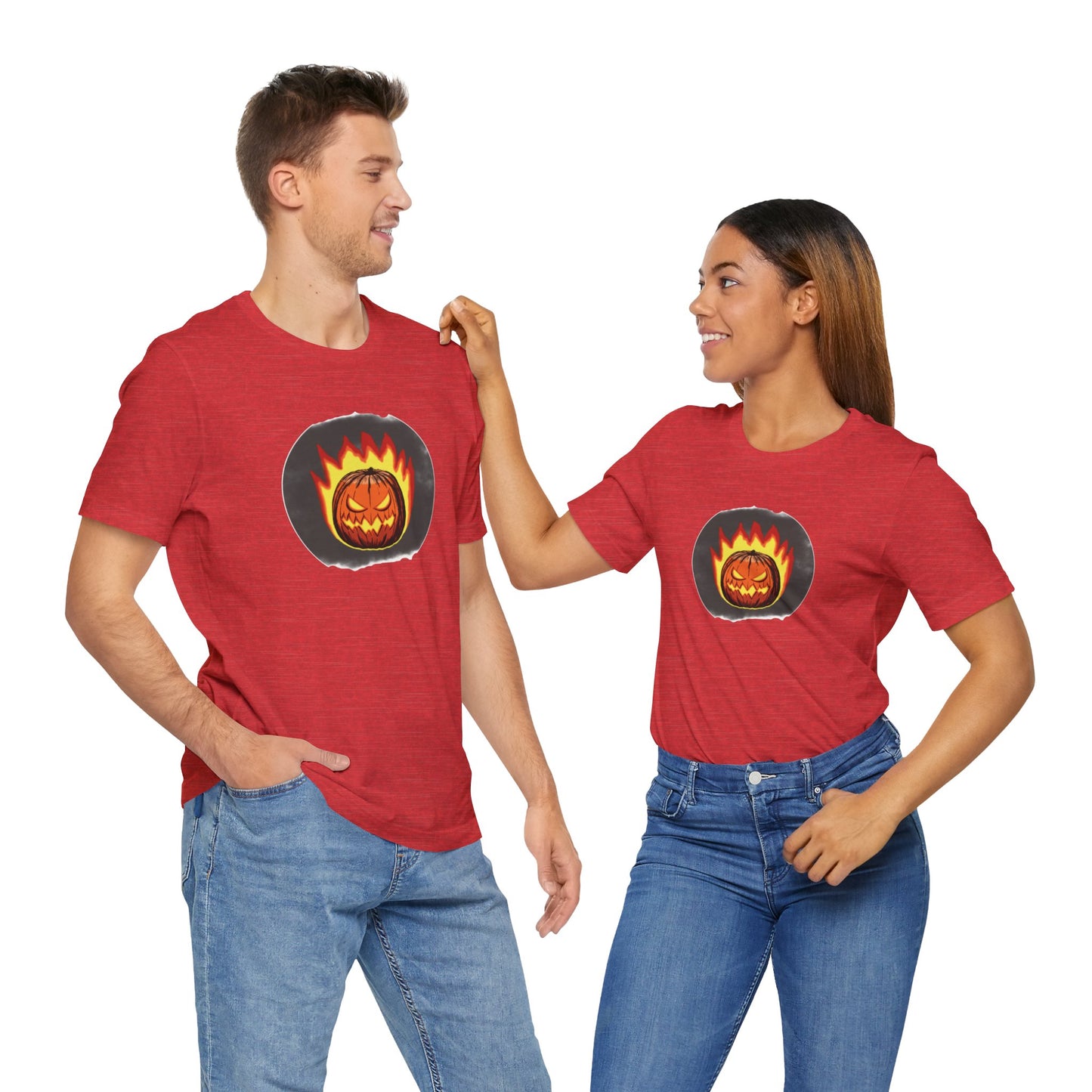 2024 Halloween Pumpkin Flames Jersey Shirt - top
