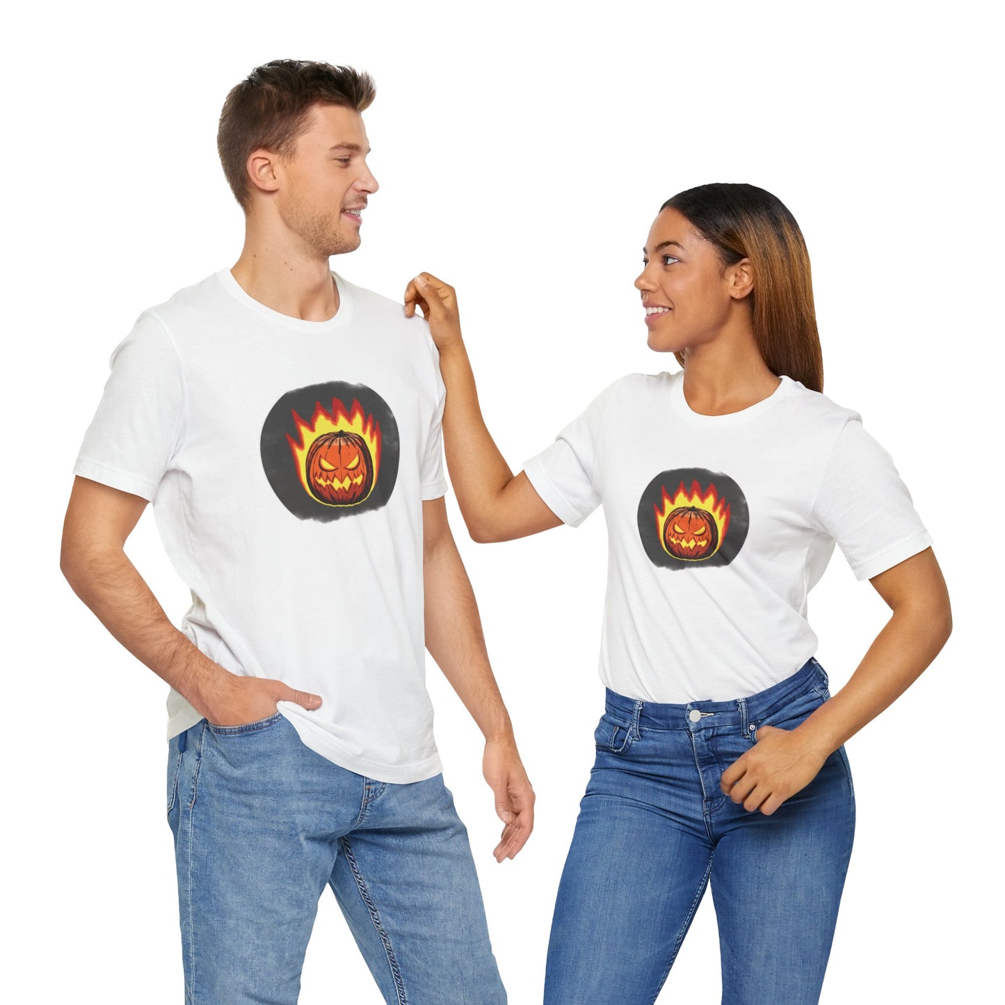 2024 Halloween Pumpkin Flames Jersey Shirt - top