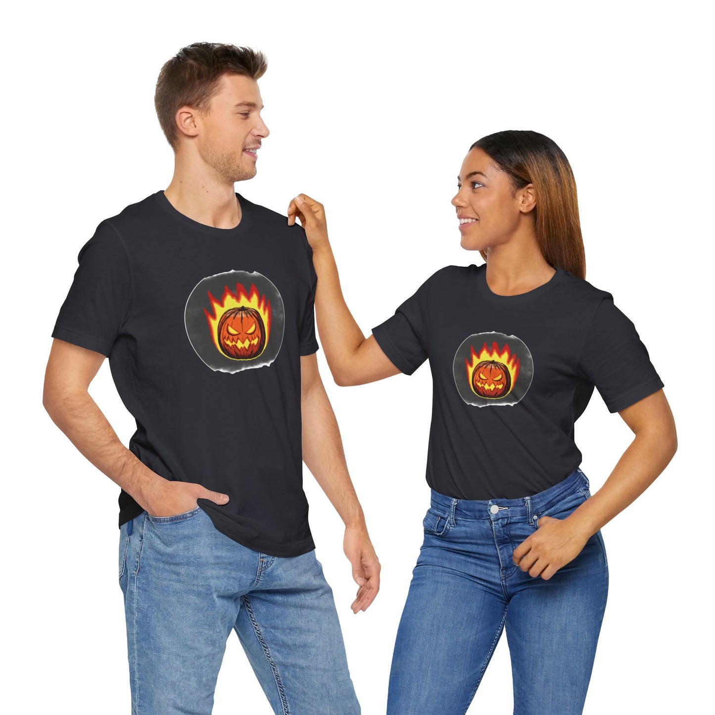 2024 Halloween Pumpkin Flames Jersey Shirt - top