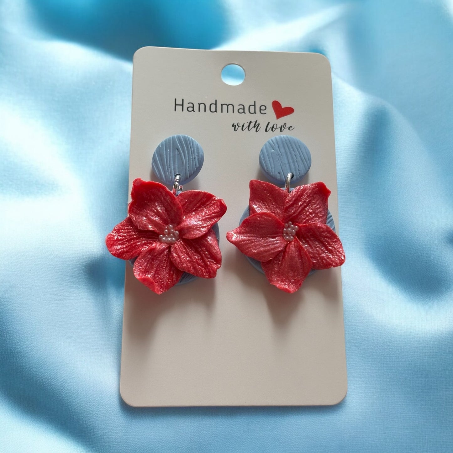 Country Coral Floral Earrings