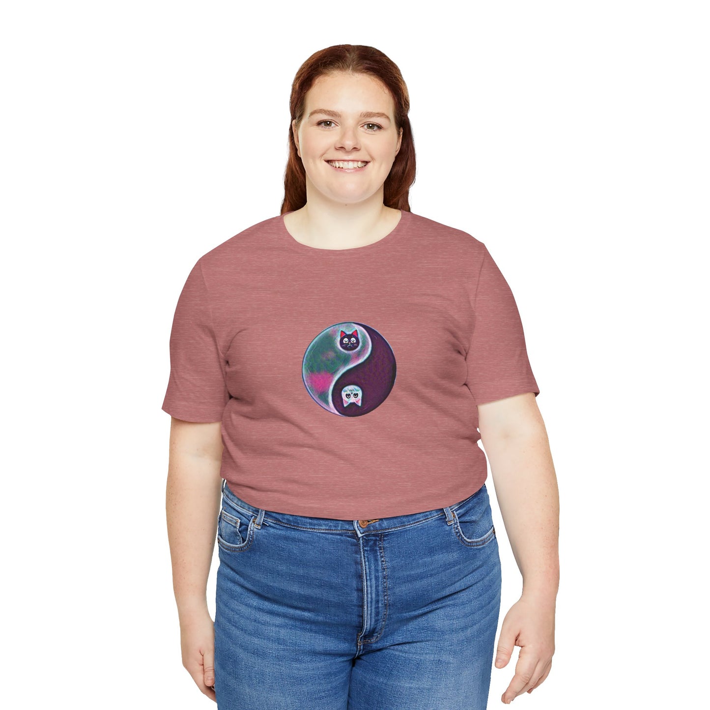 Cat Yin Yang Unisex Jersey Short Sleeve Tee