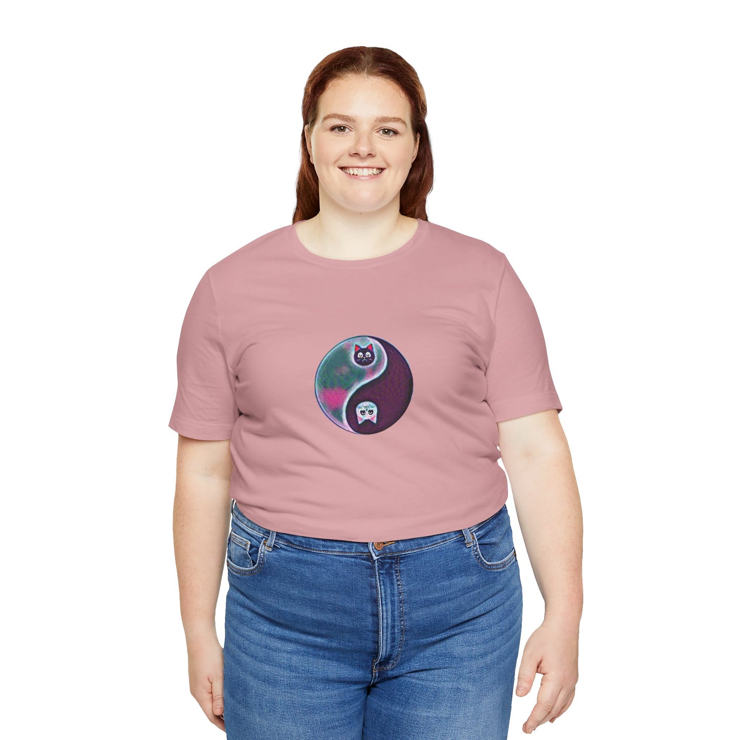 Cat Yin Yang Unisex Jersey Short Sleeve Tee