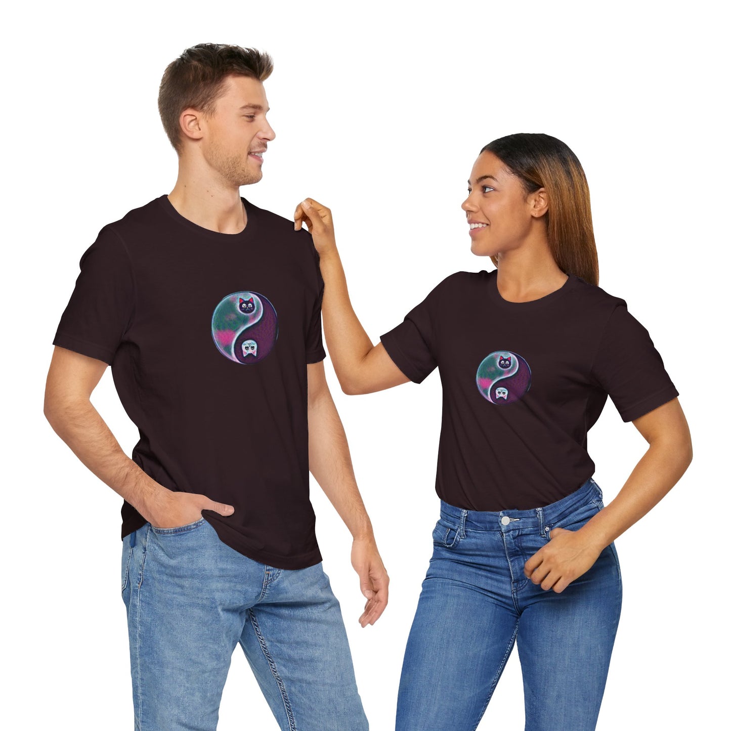 Cat Yin Yang Unisex Jersey Short Sleeve Tee