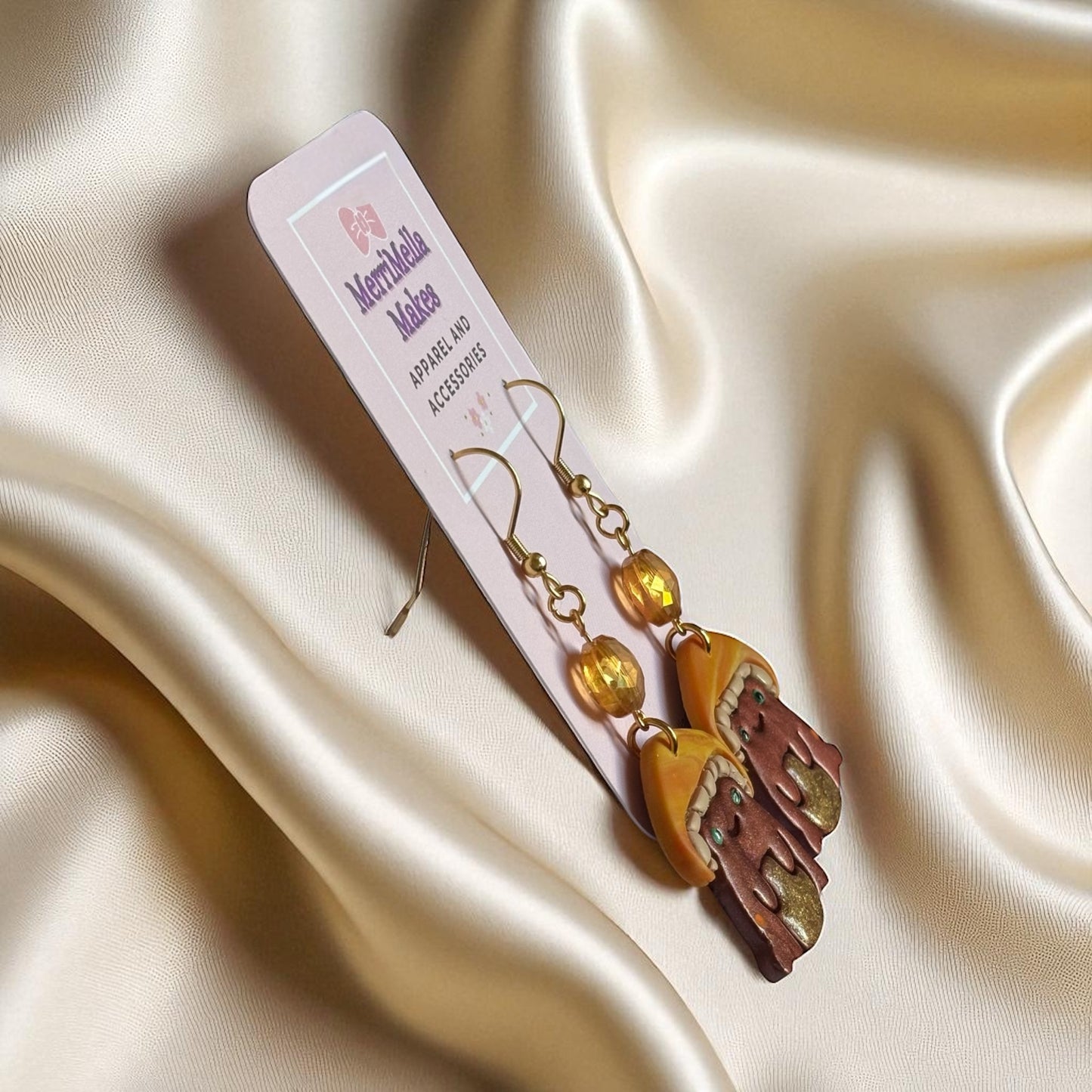 Golden Toadstool Earrings