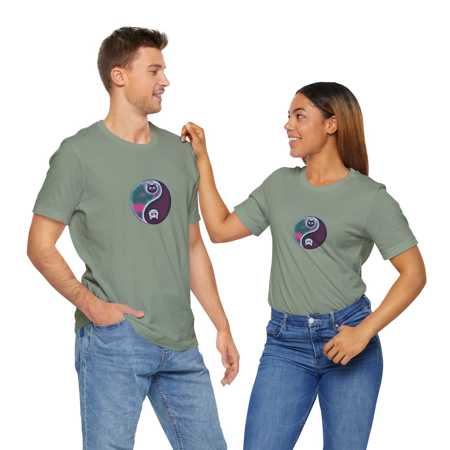 Cat Yin Yang Unisex Jersey Short Sleeve Tee