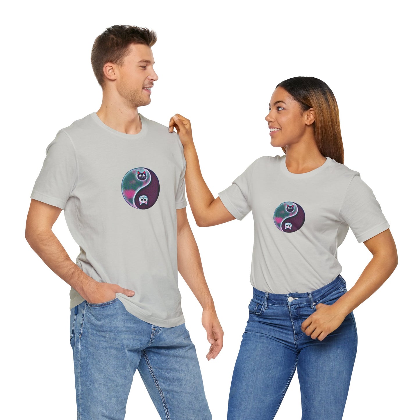Cat Yin Yang Unisex Jersey Short Sleeve Tee