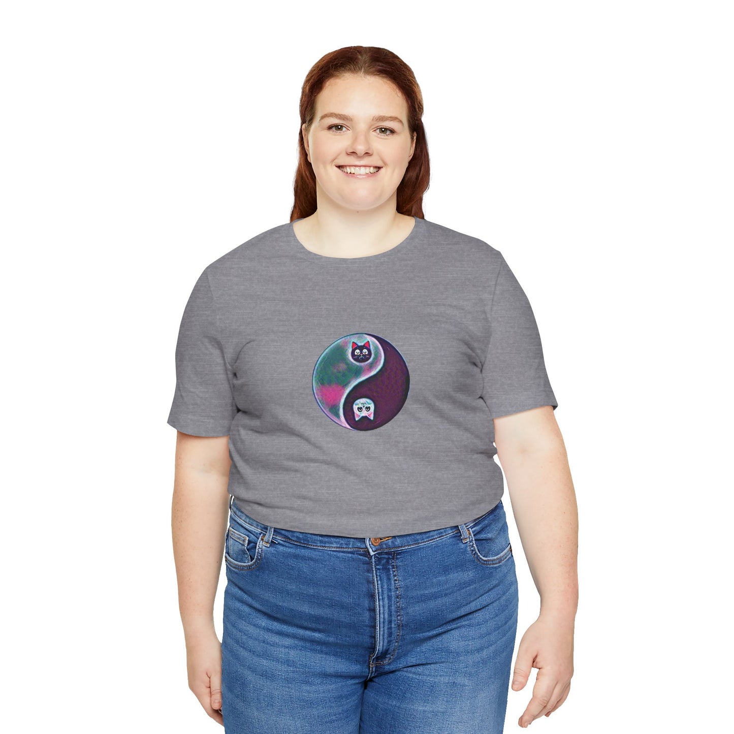 Cat Yin Yang Unisex Jersey Short Sleeve Tee