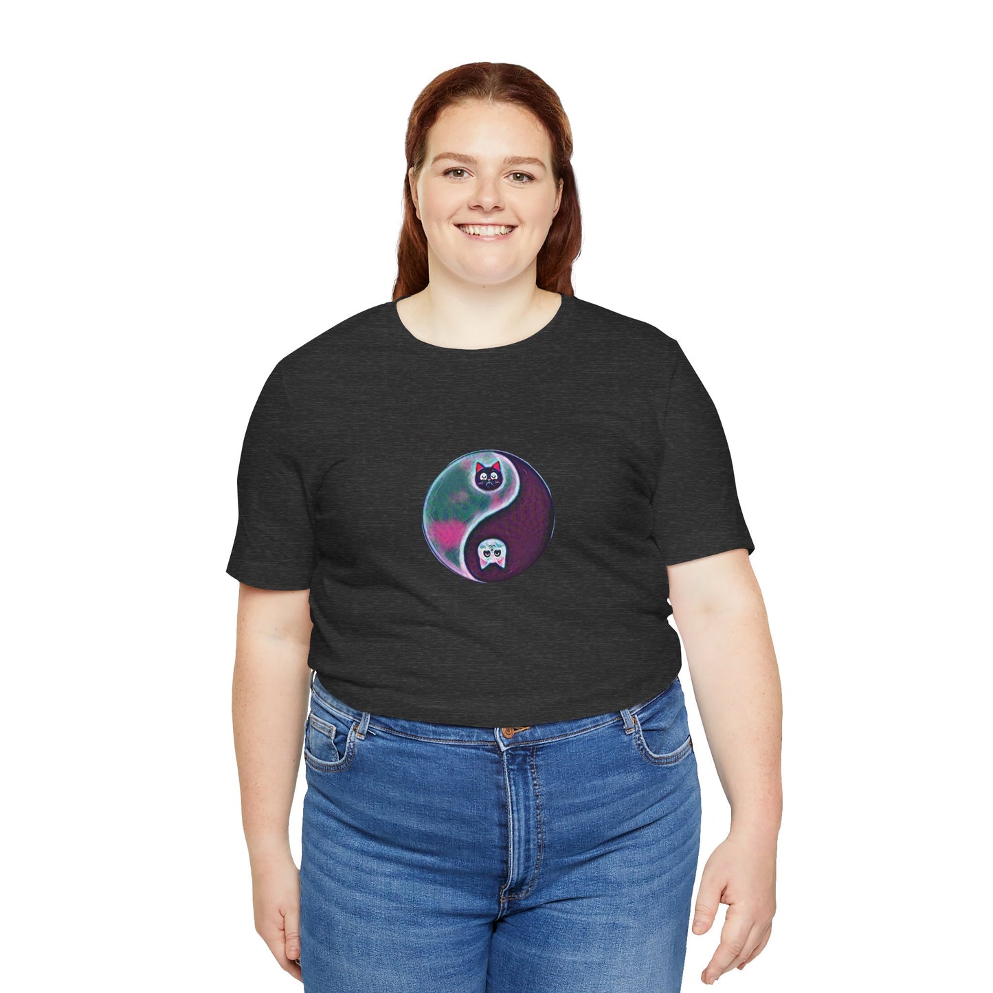 Cat Yin Yang Unisex Jersey Short Sleeve Tee