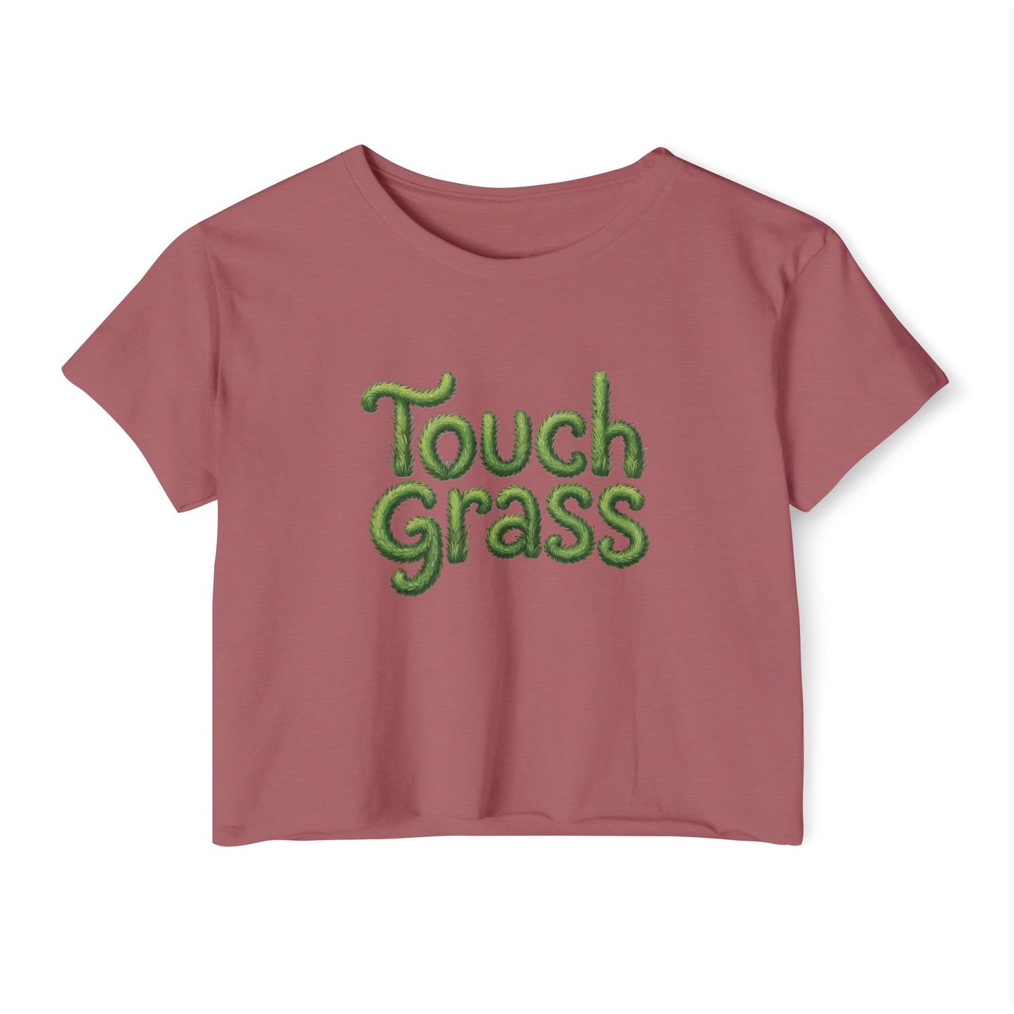 Touch Grass Crop Top — Cropped Graphic Tee