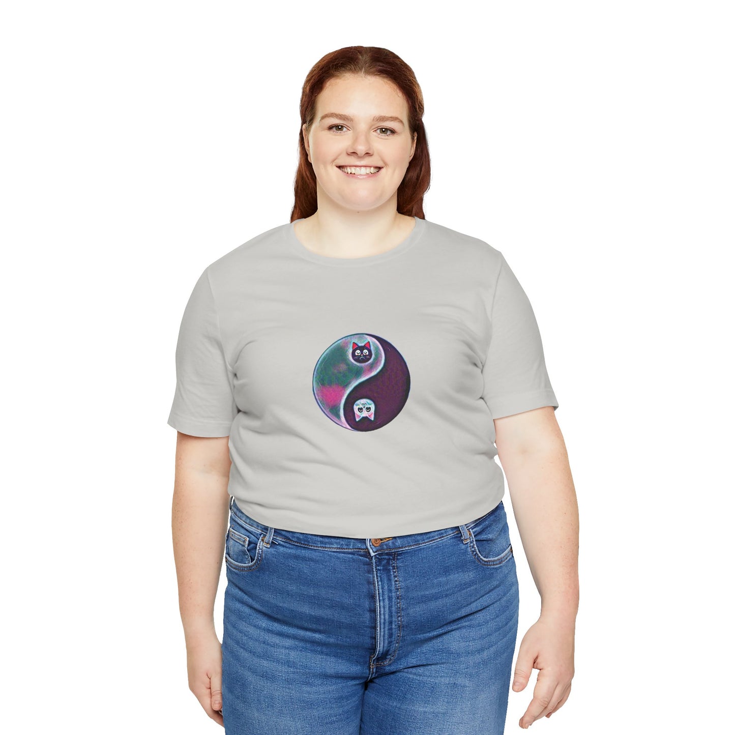 Cat Yin Yang Unisex Jersey Short Sleeve Tee