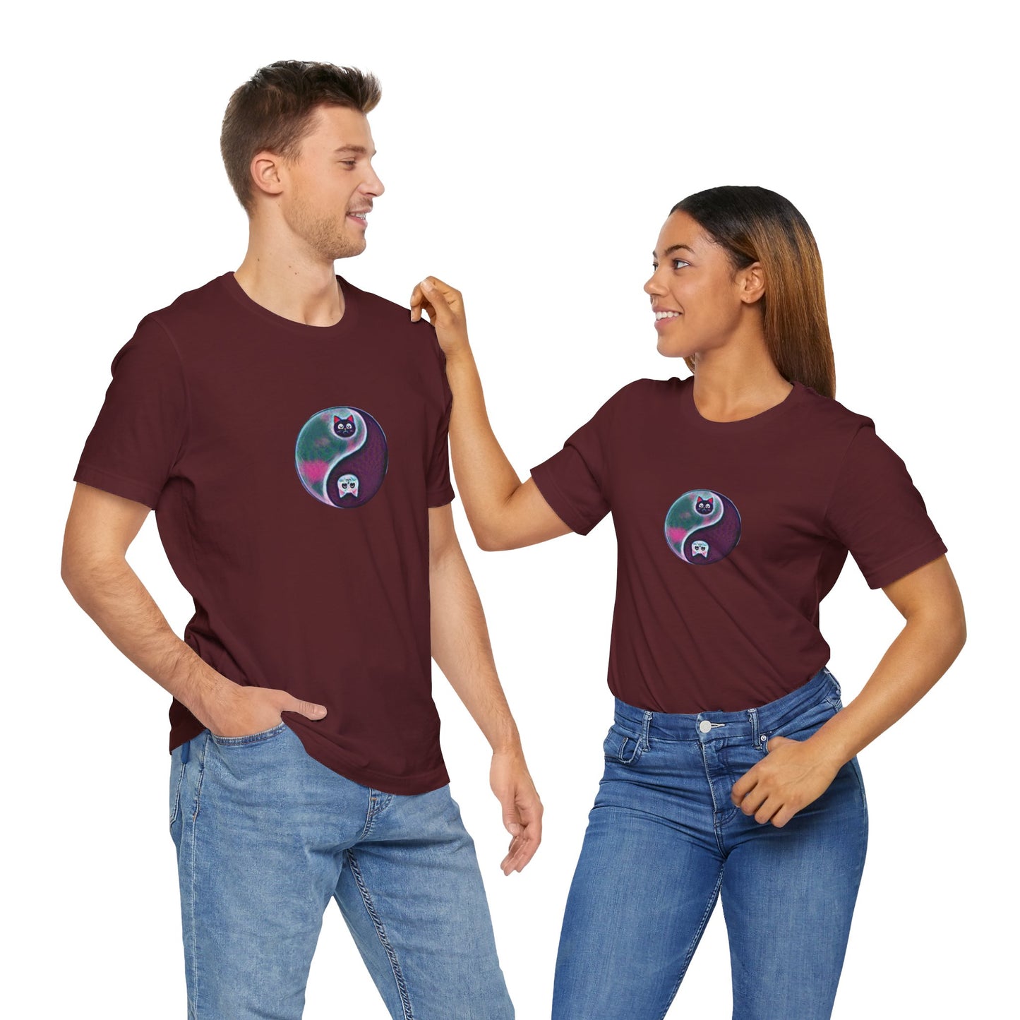Cat Yin Yang Unisex Jersey Short Sleeve Tee