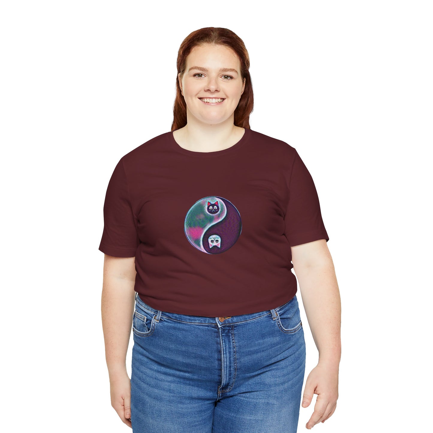 Cat Yin Yang Unisex Jersey Short Sleeve Tee