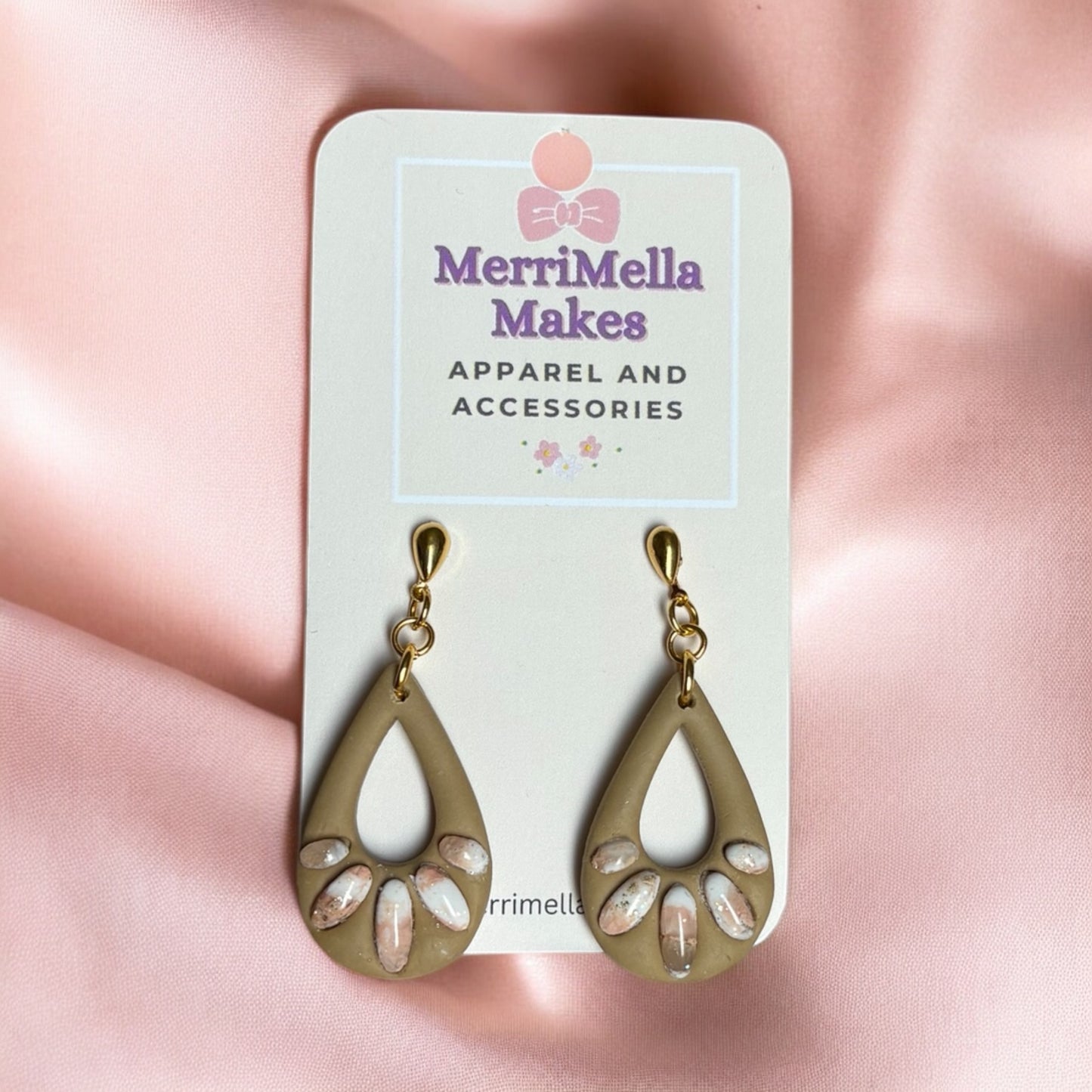 Peach stone sands Earrings