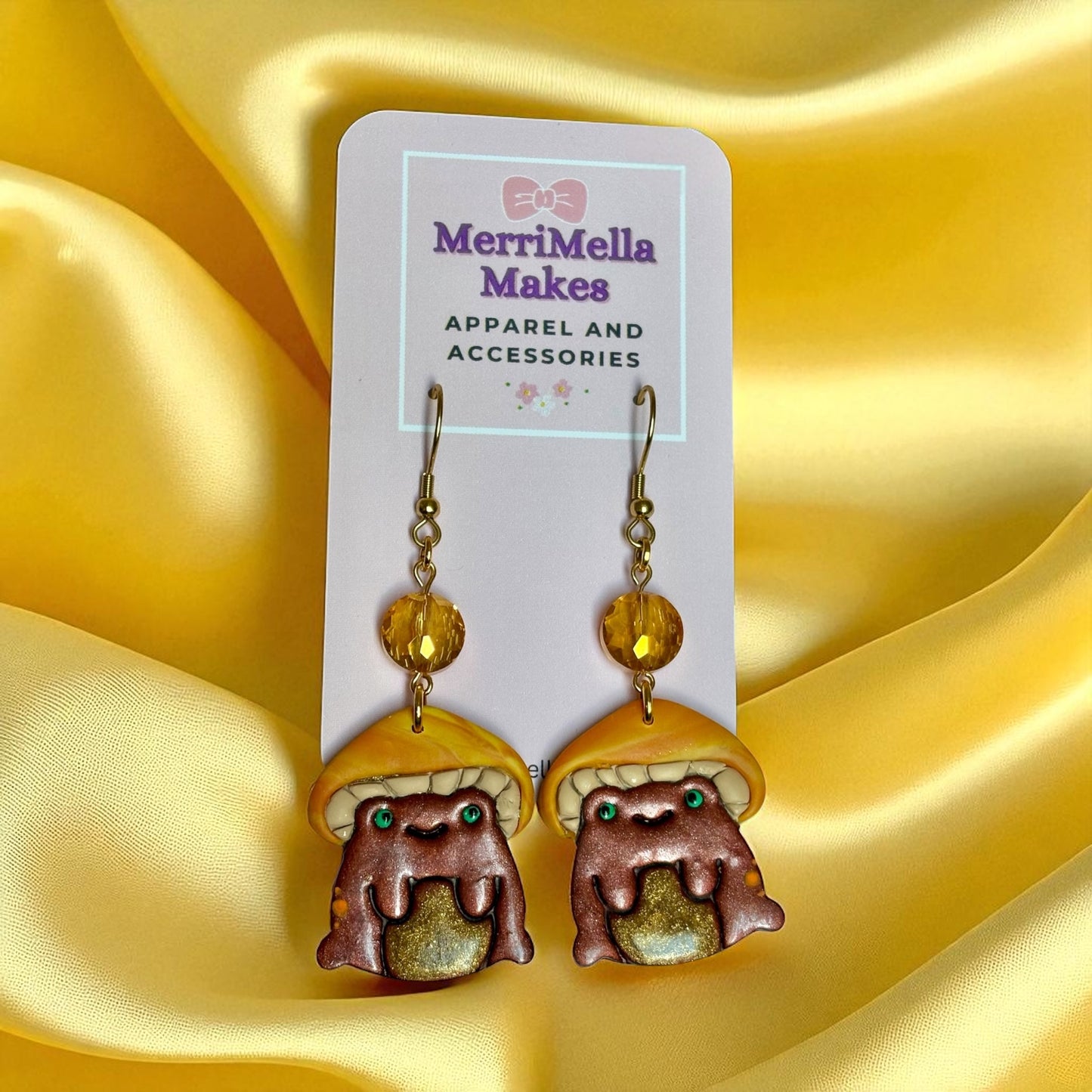 Golden Toadstool Earrings