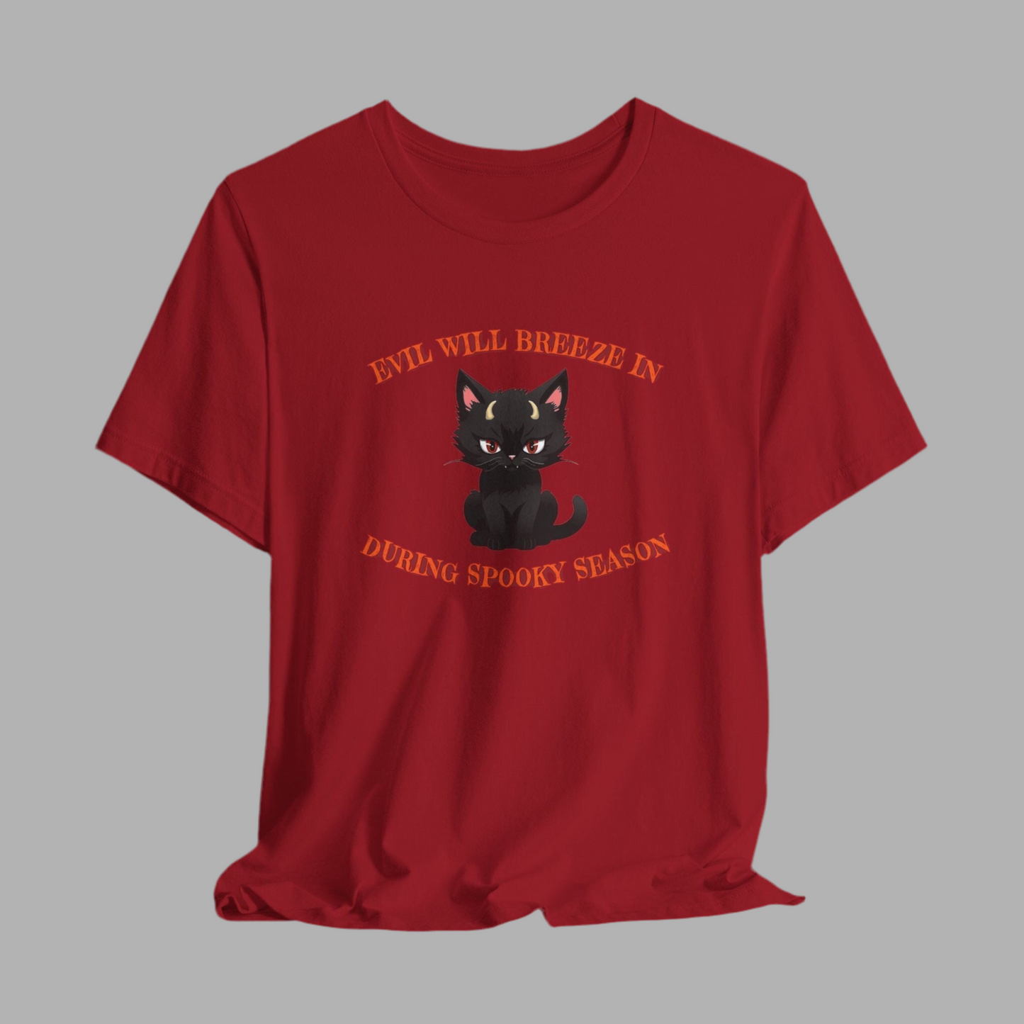 Evil Cat Halloween Unisex Jersey Short Sleeve Tee