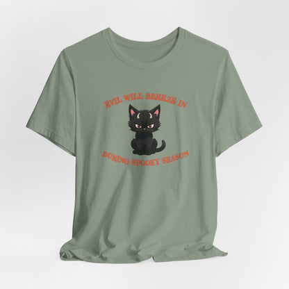 Evil Cat Halloween Unisex Jersey Short Sleeve Tee