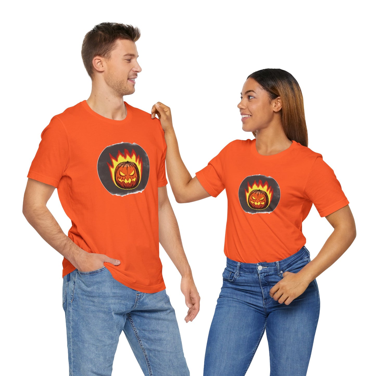 2024 Halloween Pumpkin Flames Jersey Shirt - top