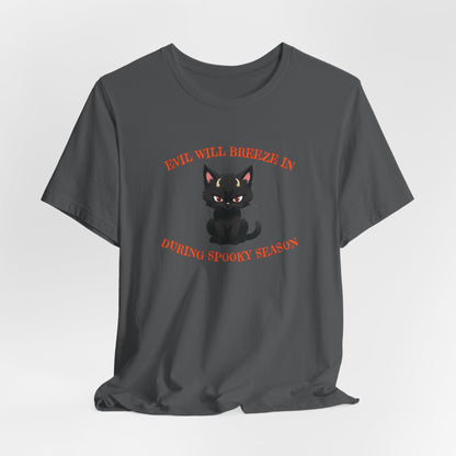 Evil Cat Halloween Unisex Jersey Short Sleeve Tee
