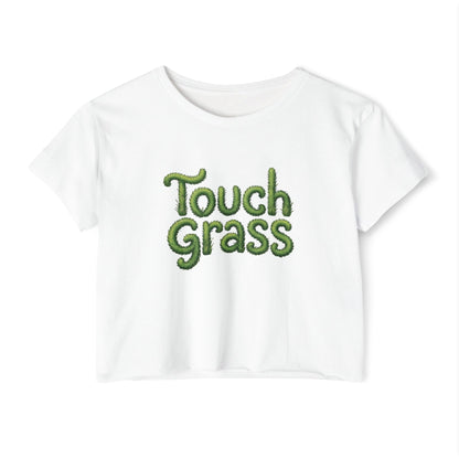 Touch Grass Crop Top — Cropped Graphic Tee