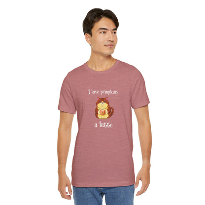 Pumpkins a Latte Cat Unisex Jersey Short Sleeve Tee