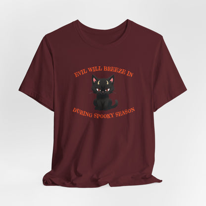 Evil Cat Halloween Unisex Jersey Short Sleeve Tee