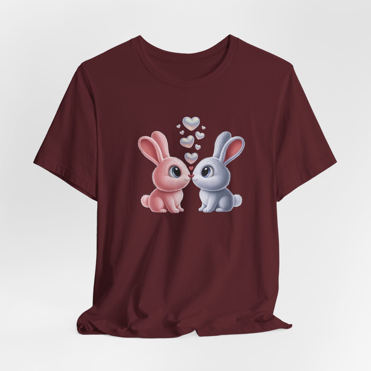 Kissing Bunnies T-Shirt — Cute Bunny Couple Tee