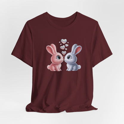Kissing Bunnies T-Shirt — Cute Bunny Couple Tee