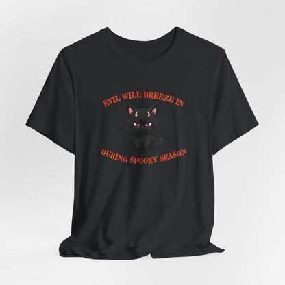 Evil Cat Halloween Unisex Jersey Short Sleeve Tee